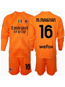 AC Milan Mike Maignan #16 Målvakt Replika Borta Kläder Barn 2024-25 Långärmad (+ byxor)